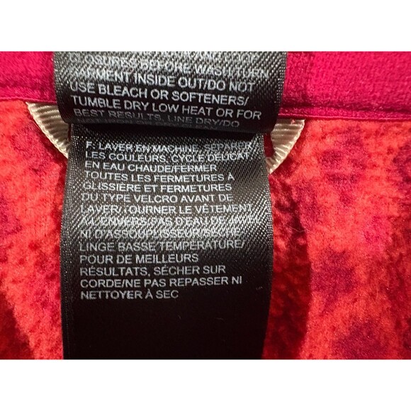 NORTH FACE Womens Pink Purple Coral Mezzaluna Fleece Zip Hoodie Pockets Sz XS - Picture 9 of 13